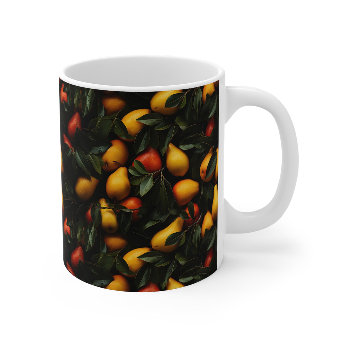 Vibrant Infinite Fruit Pattern Coffee Mug - Unique Ceramic Drinkware 980