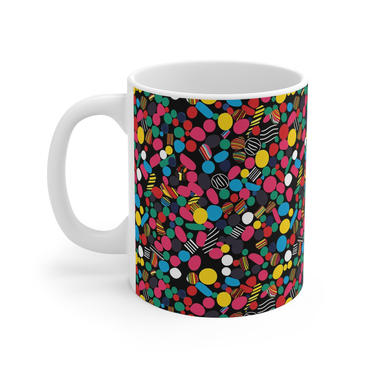 Colorful All-Over Candy Theme Coffee Mug Fun Ceramic Drinkware 198