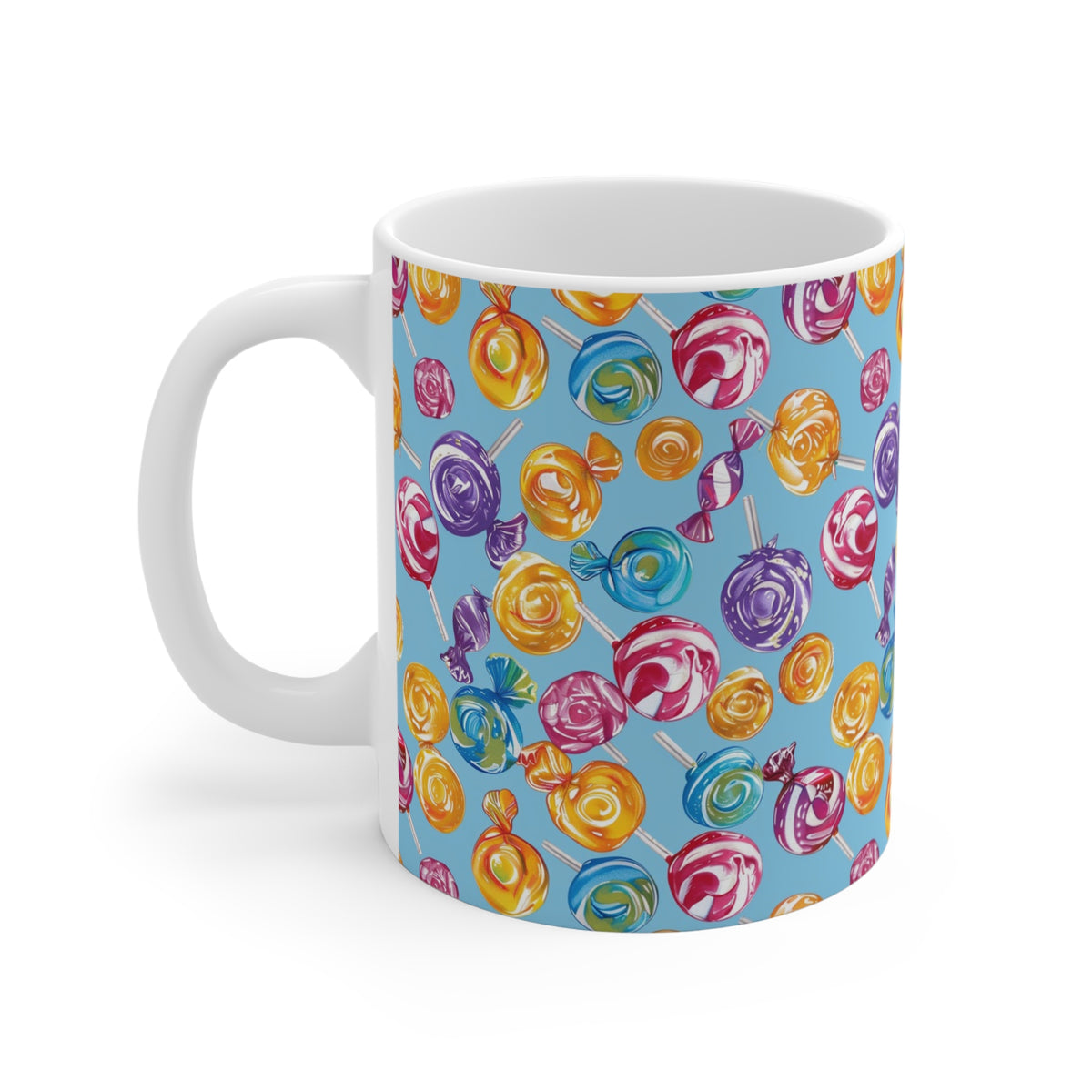 Colorful All-Over Candy Theme Coffee Mug Fun Ceramic Drinkware 153