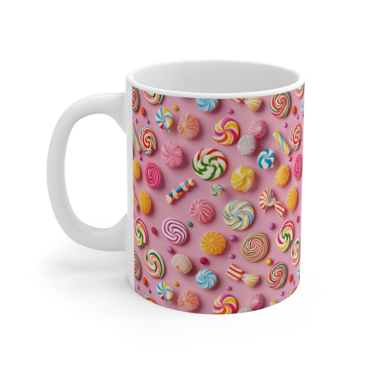 Colorful All-Over Candy Theme Coffee Mug Fun Ceramic Drinkware 146