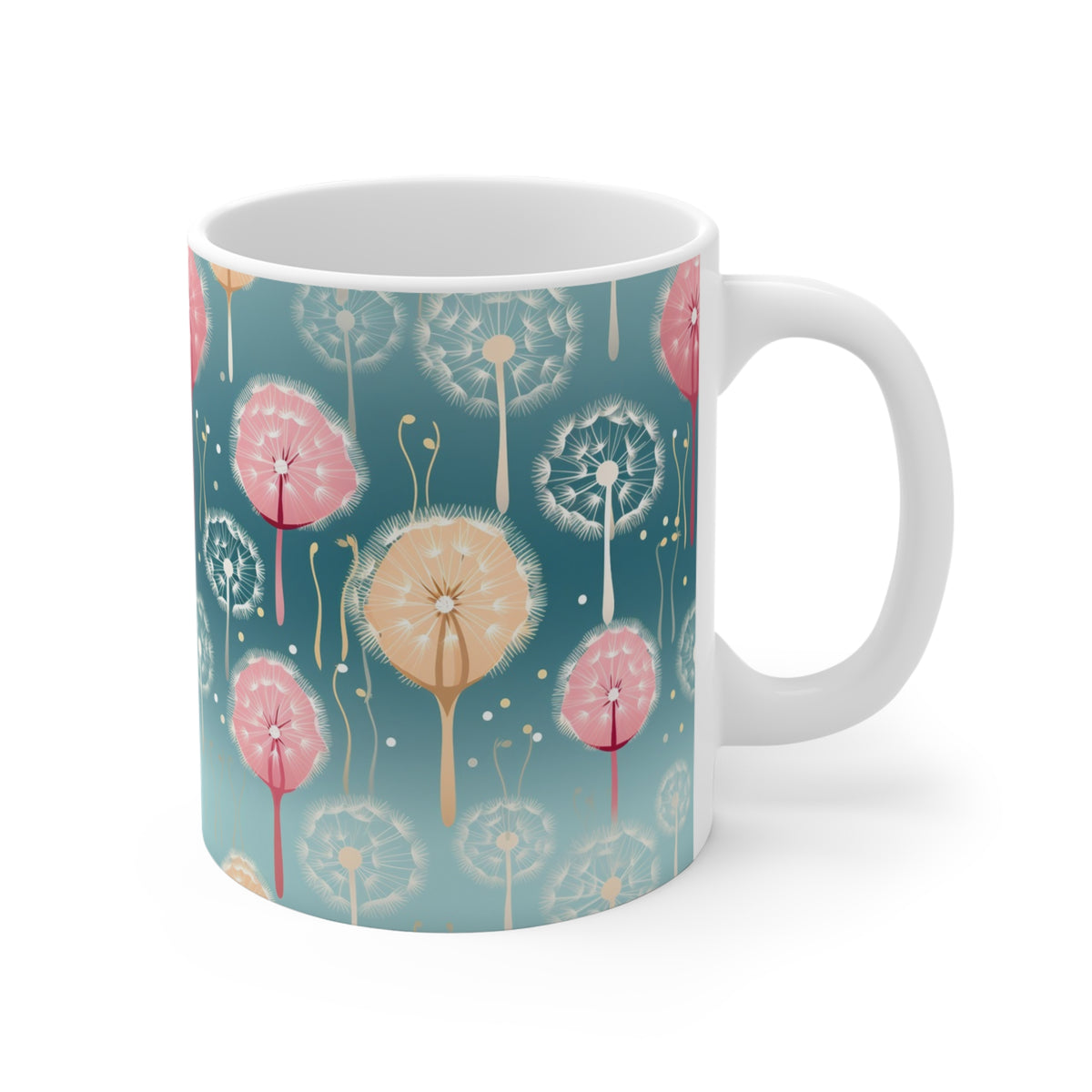 Pastel Dandelion Pattern Coffee Cup-Floral Ceramic Mug for Tea and Coffee  (7)