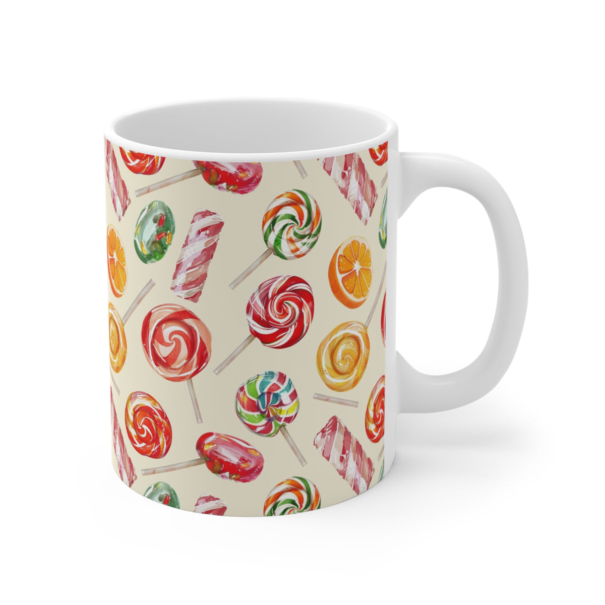 Colorful All-Over Candy Theme Coffee Mug Fun Ceramic Drinkware 400