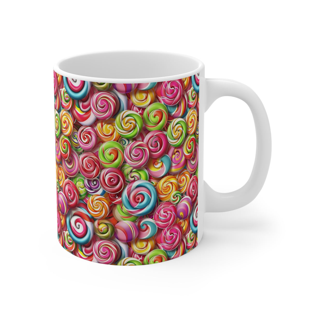 Colorful All-Over Candy Theme Coffee Mug Fun Ceramic Drinkware 401