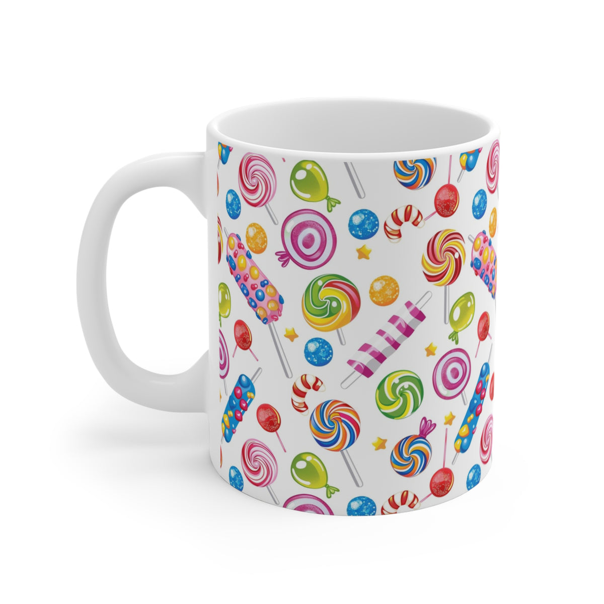 Colorful All-Over Candy Theme Coffee Mug Fun Ceramic Drinkware 449