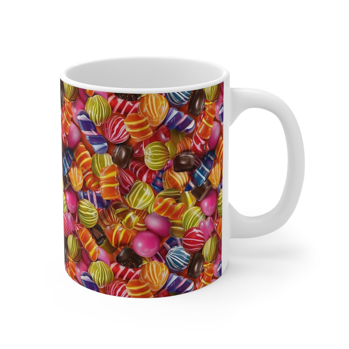 Colorful All-Over Candy Theme Coffee Mug Fun Ceramic Drinkware 003