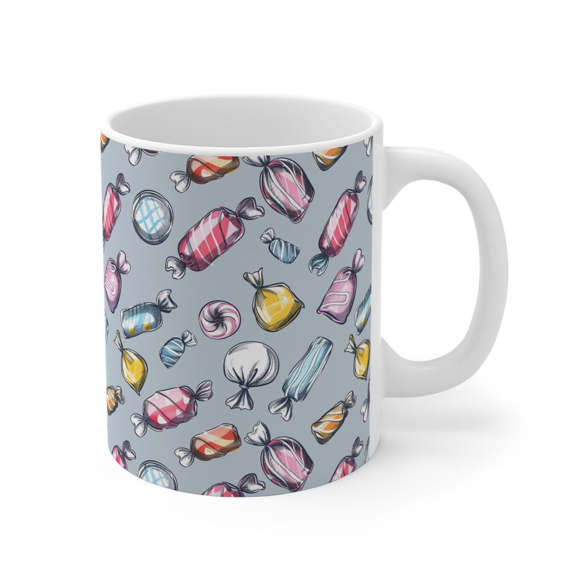 Colorful All-Over Candy Theme Coffee Mug Fun Ceramic Drinkware 203