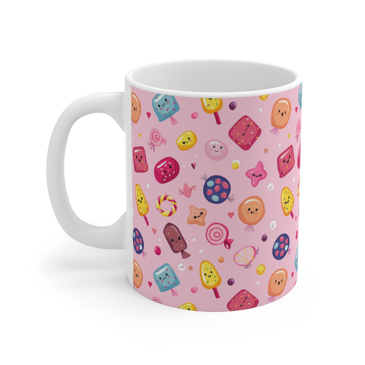 Colorful All-Over Candy Theme Coffee Mug Fun Ceramic Drinkware 488