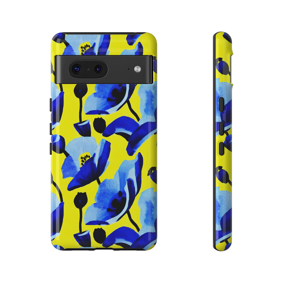 Vibrant Blue Floral Phone Case – A Perfect Fusion of Style and Protection