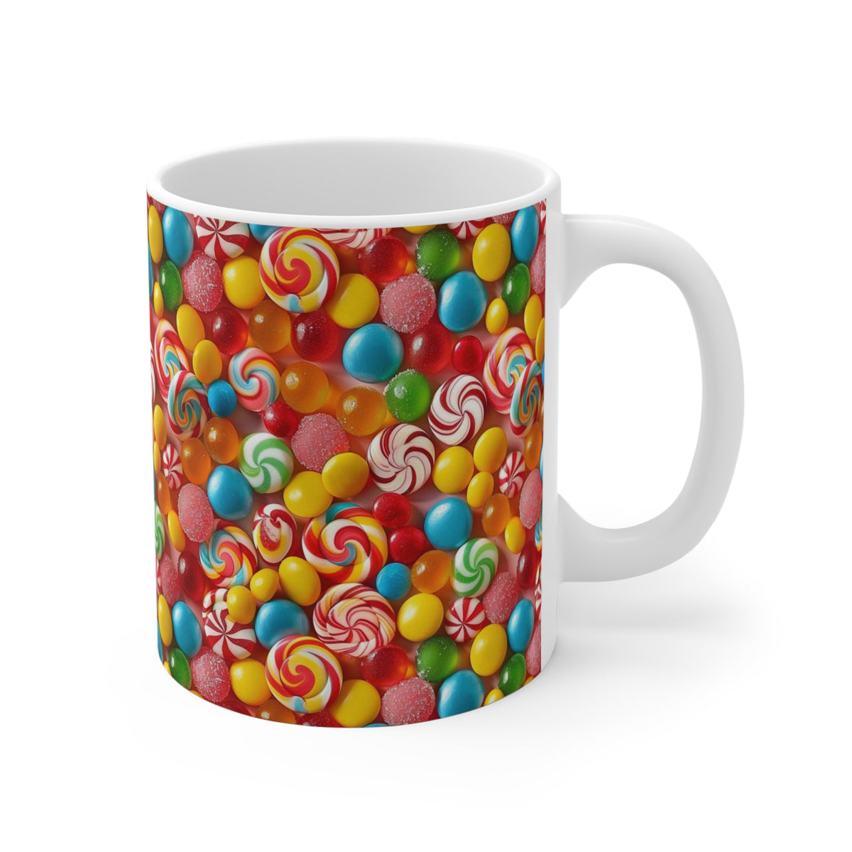 Colorful All-Over Candy Theme Coffee Mug Fun Ceramic Drinkware 017