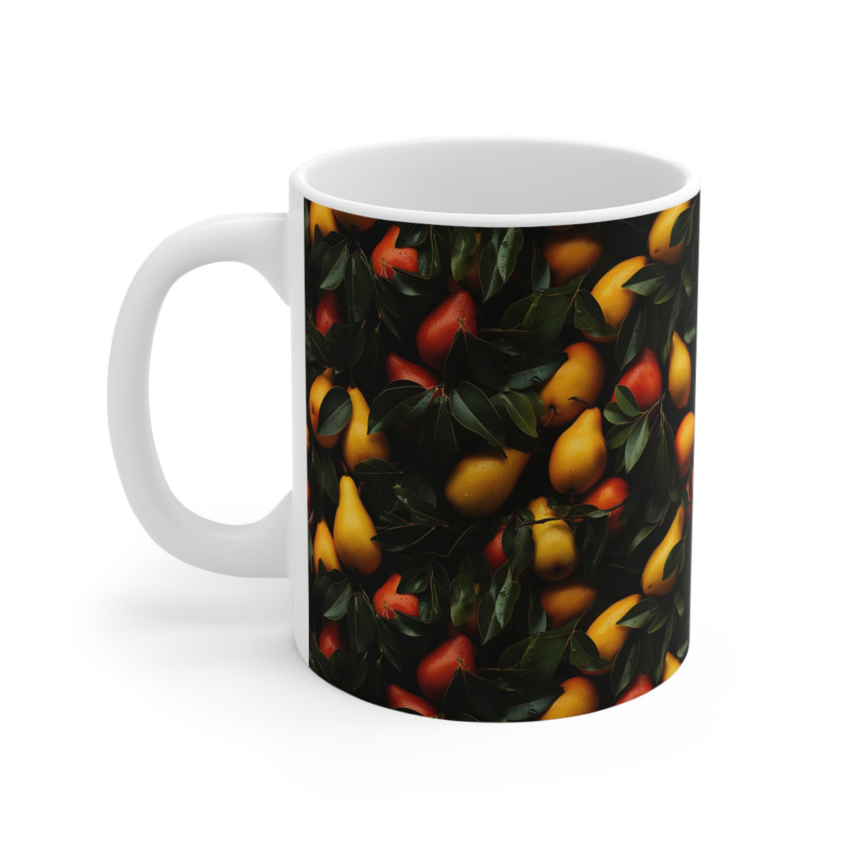 Vibrant Infinite Fruit Pattern Coffee Mug - Unique Ceramic Drinkware 980