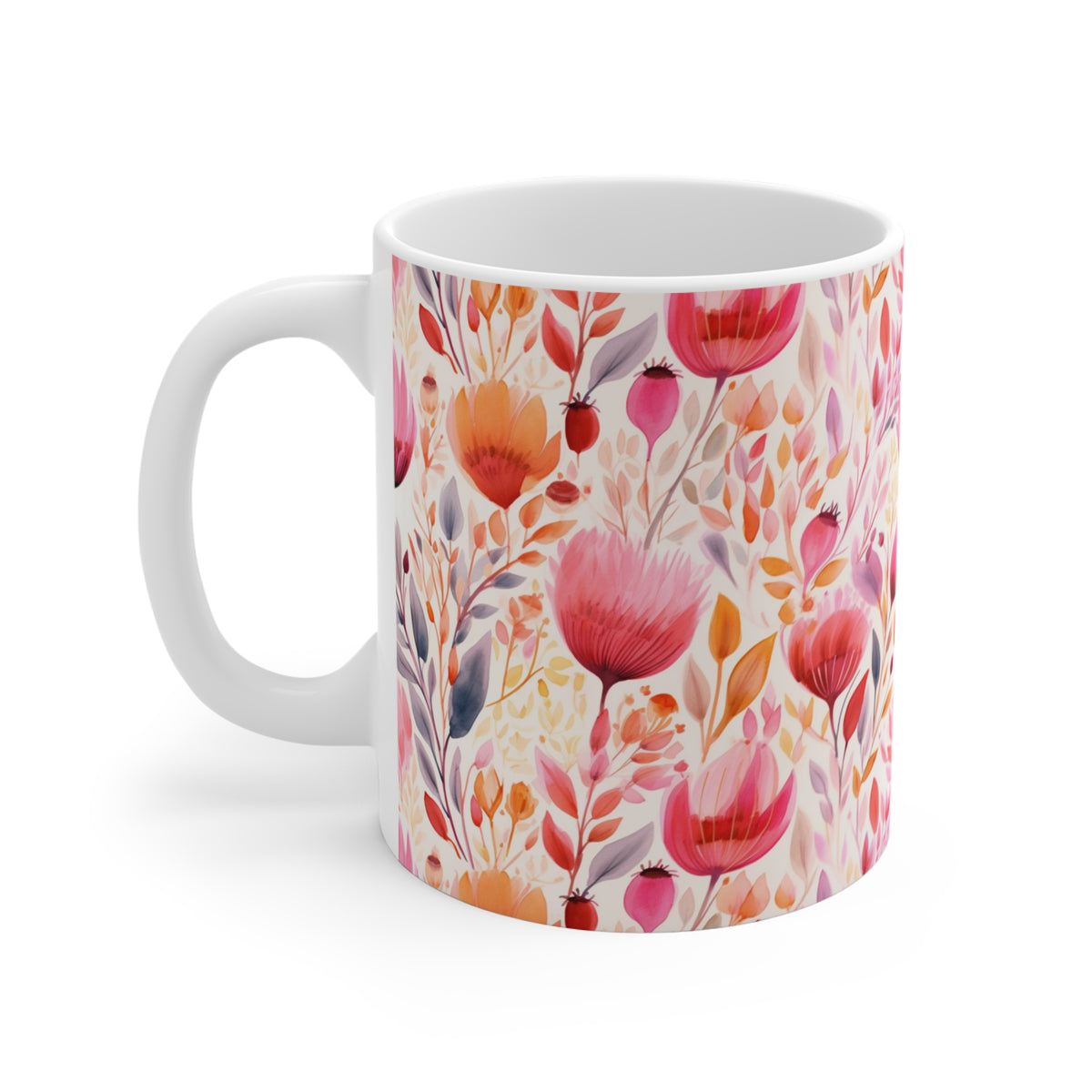 Various Watercolor Design All Over Coffee Mug – Unique Artistic Ceramic Coffee Cup 154