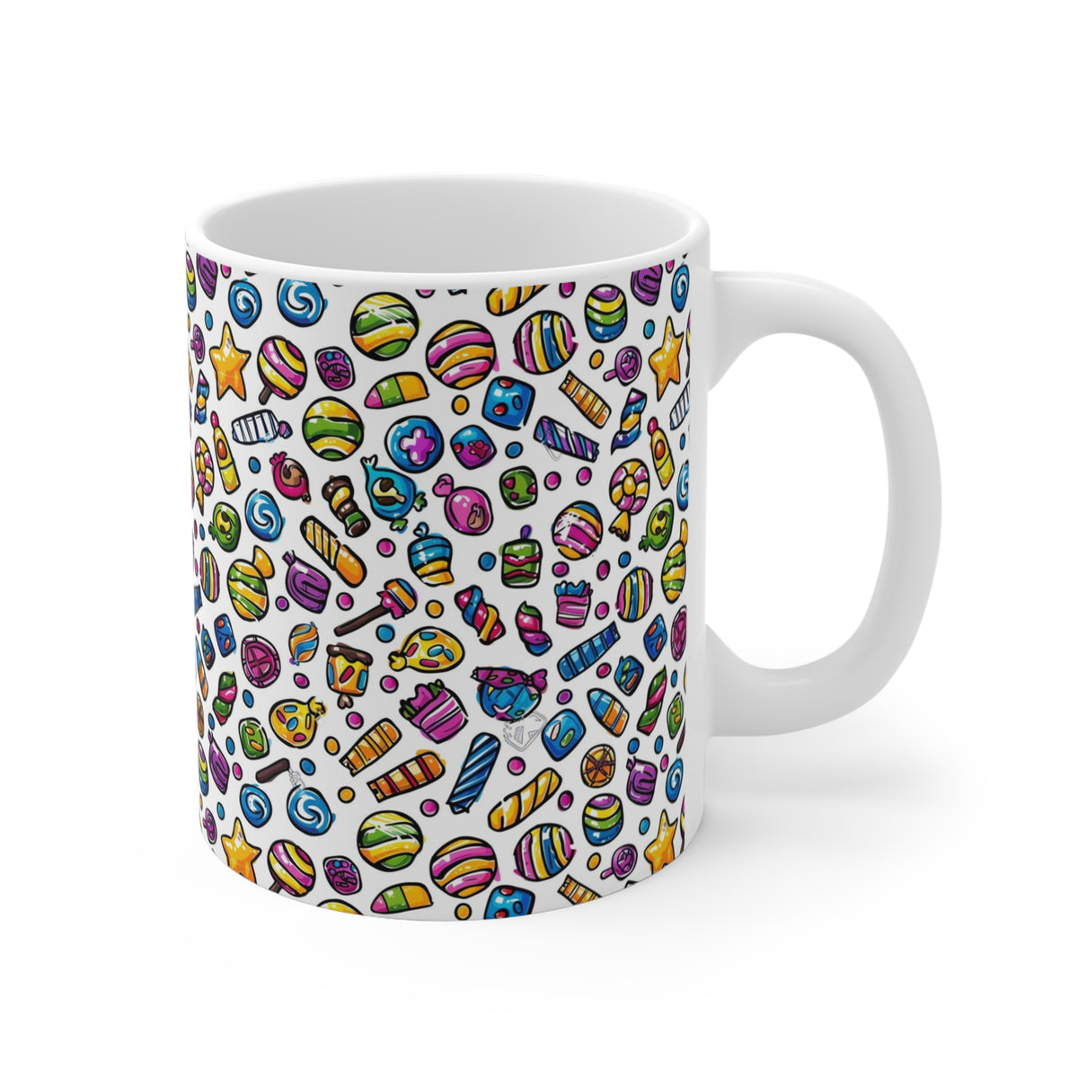 Colorful All-Over Candy Theme Coffee Mug Fun Ceramic Drinkware 139