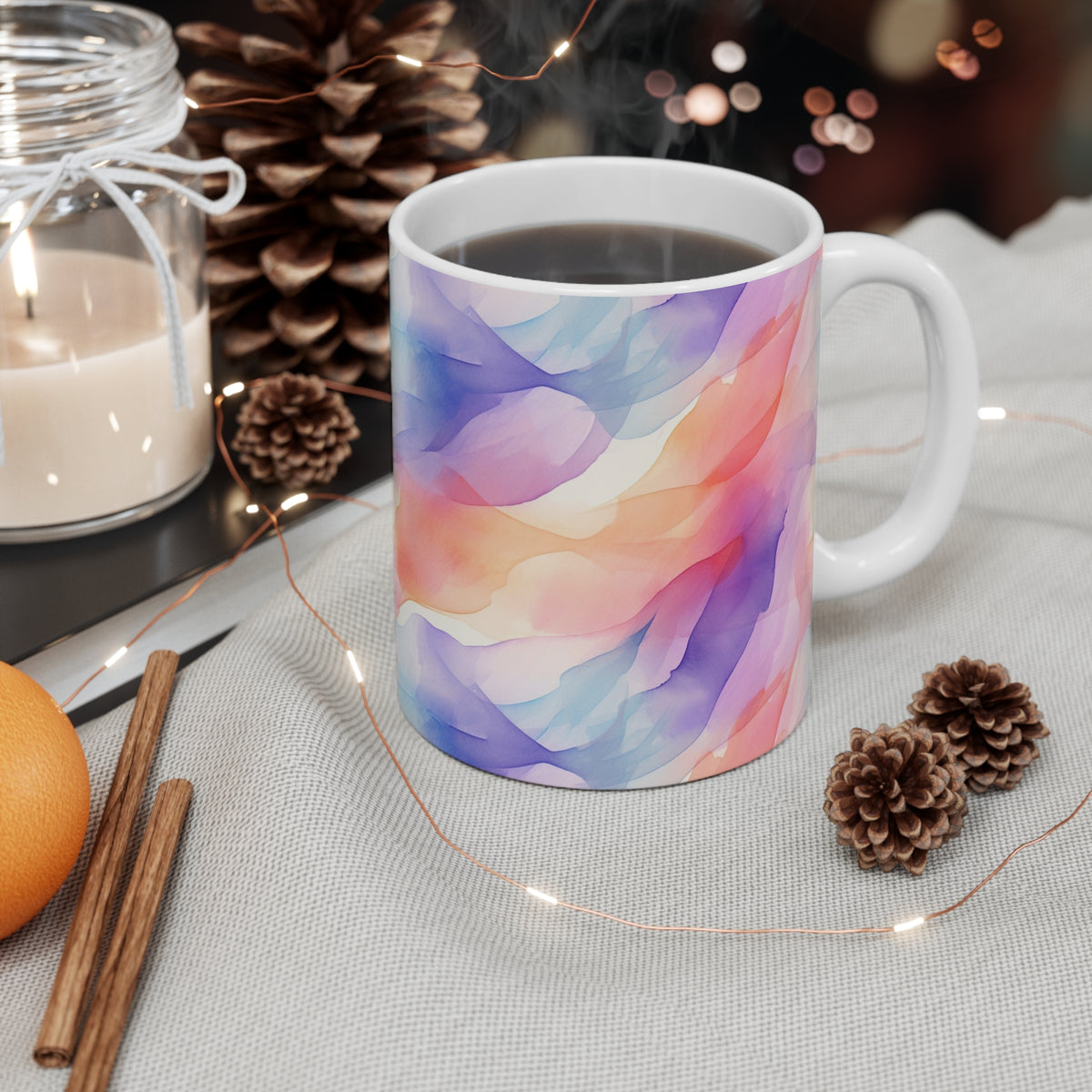 Various Watercolor Design All Over Coffee Mug – Unique Artistic Ceramic Coffee Cup 467