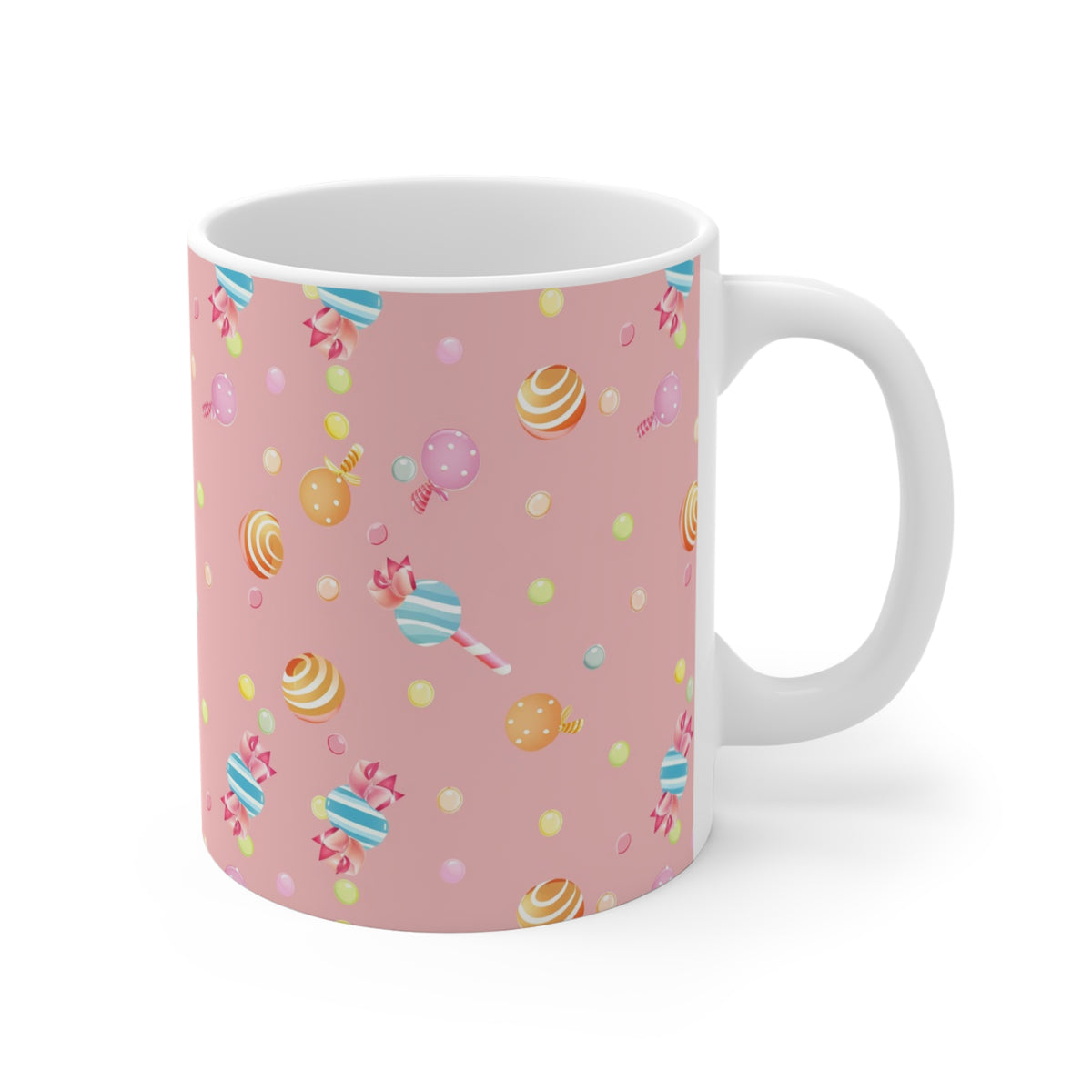 Colorful All-Over Candy Theme Coffee Mug Fun Ceramic Drinkware 430