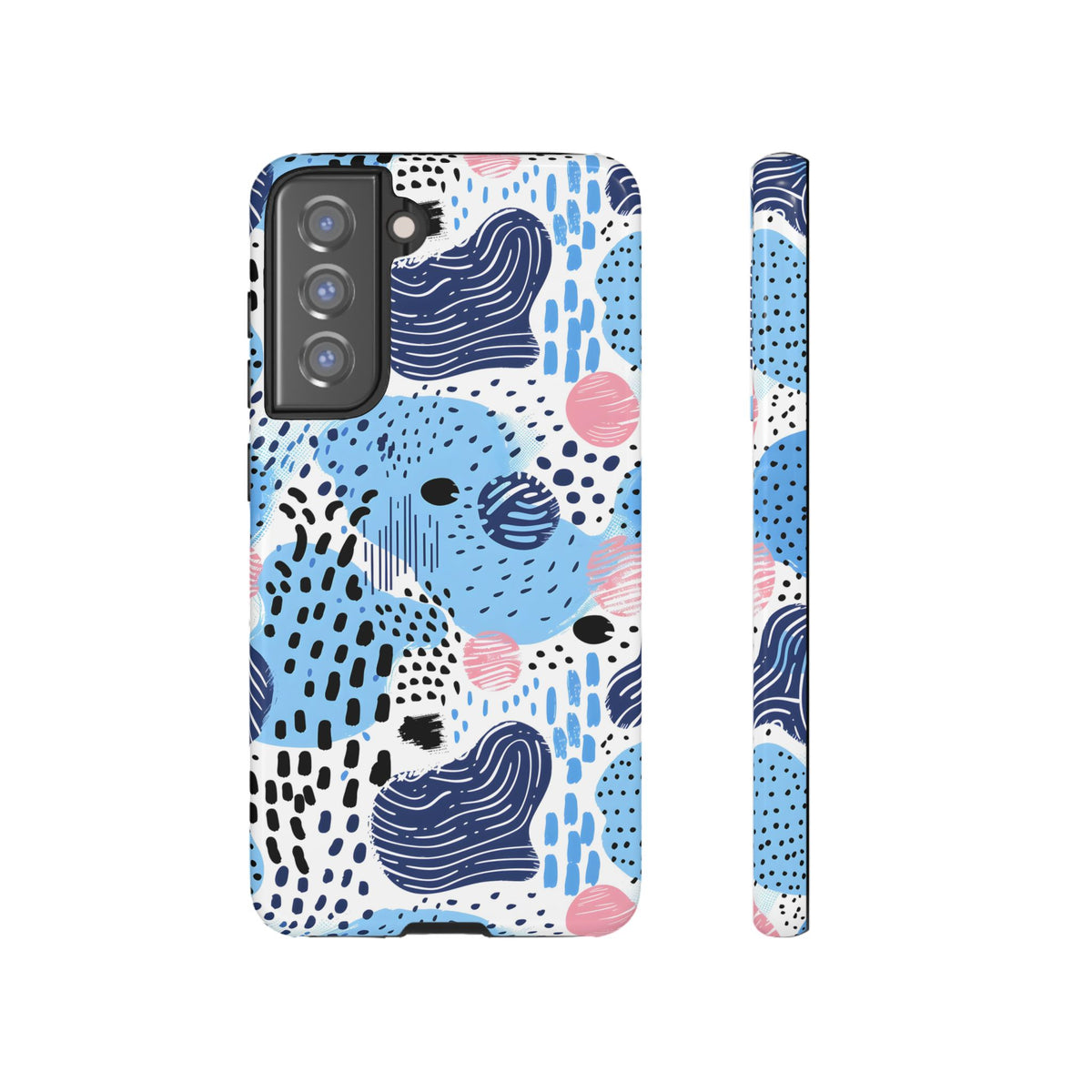 Abstract Baby Blue Memphis Design Phone Case – Sleek and Contemporary Artistry 3