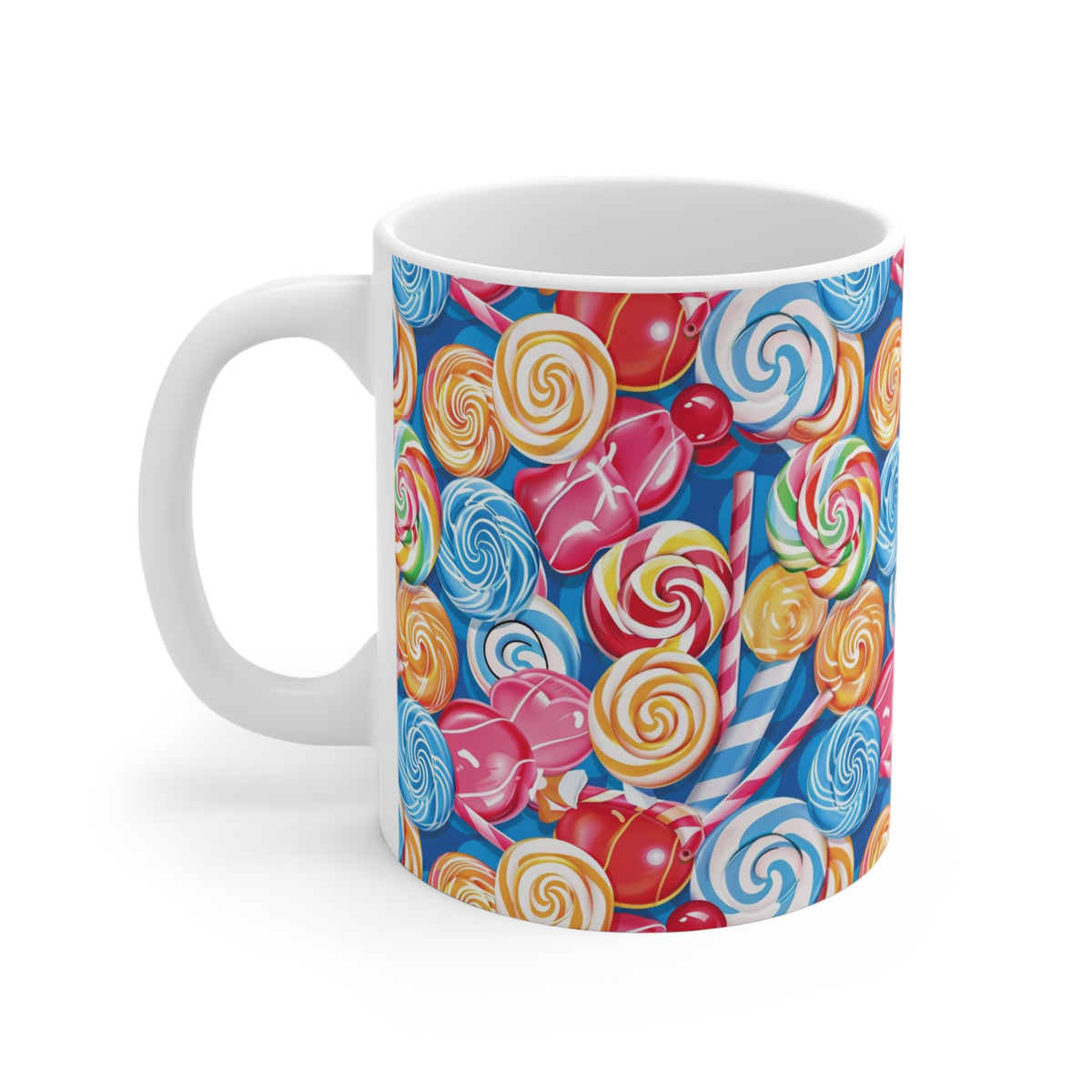 Colorful All-Over Candy Theme Coffee Mug Fun Ceramic Drinkware 076