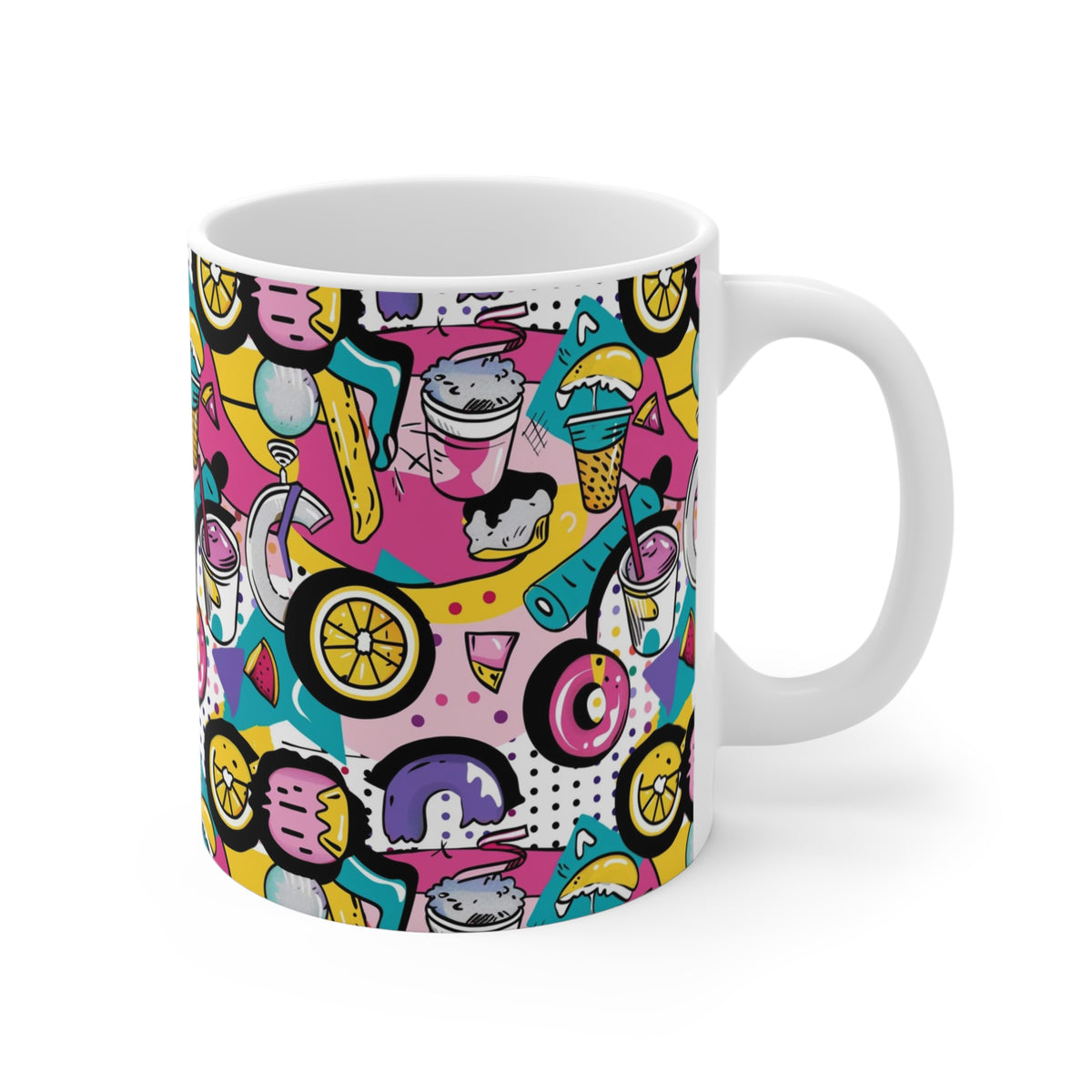 90s Retro Coffee Mug - Full Wrap Design 613