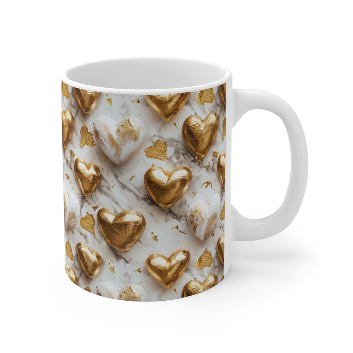 Colorful Heart Design Coffee Mug - Endless Love Pattern Ceramic Cup 840