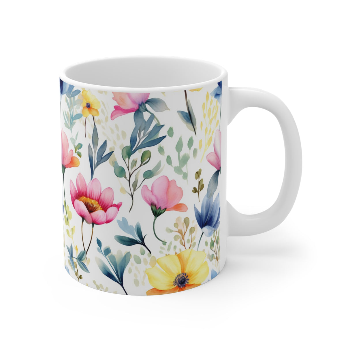 Beautiful Spring Flowers Watercolor Coffee Mug – Perfect for Nature Enthusiasts  (11)