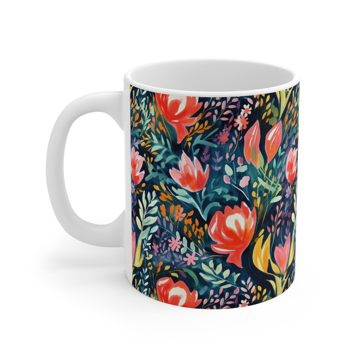 Various Watercolor Design All Over Coffee Mug – Unique Artistic Ceramic Coffee Cup 855