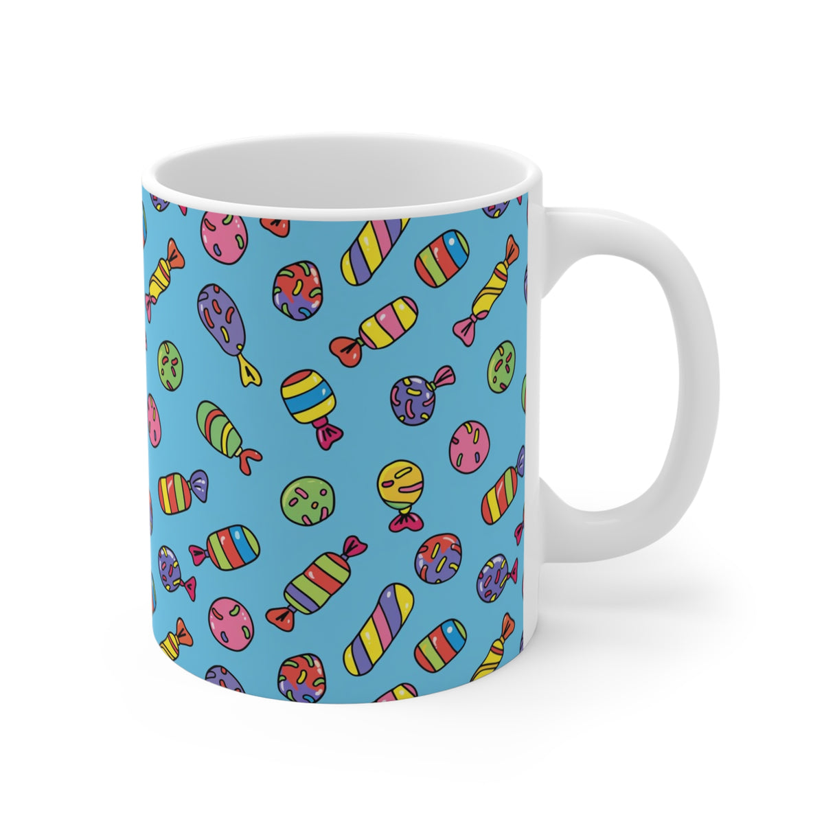 Colorful All-Over Candy Theme Coffee Mug Fun Ceramic Drinkware 143