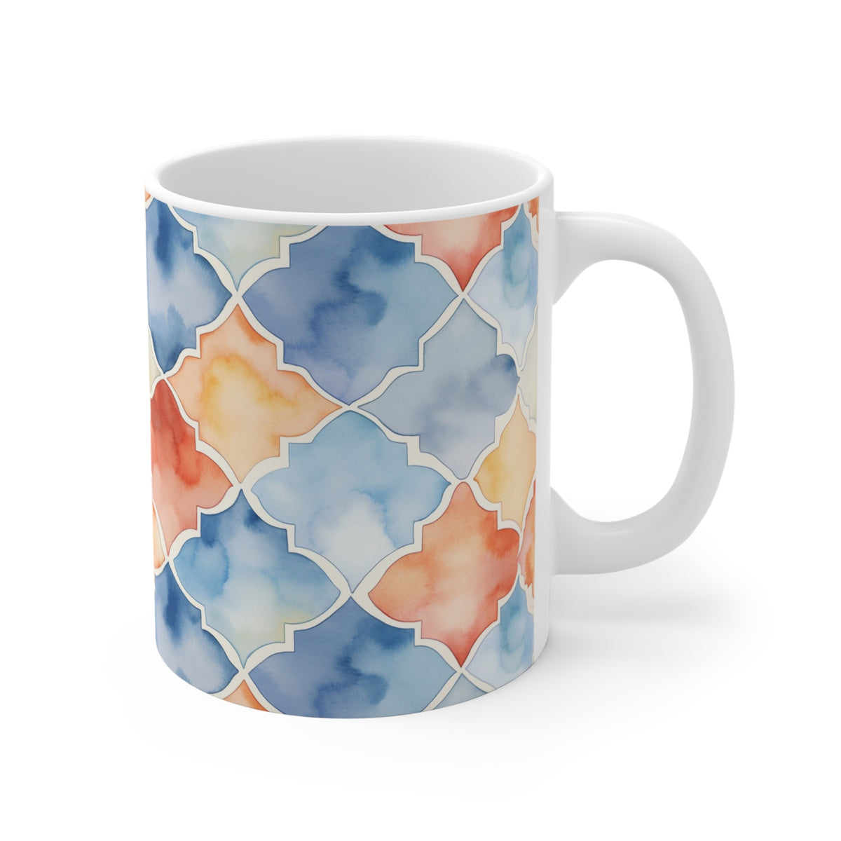 Various Watercolor Design All Over Coffee Mug – Unique Artistic Ceramic Coffee Cup 856