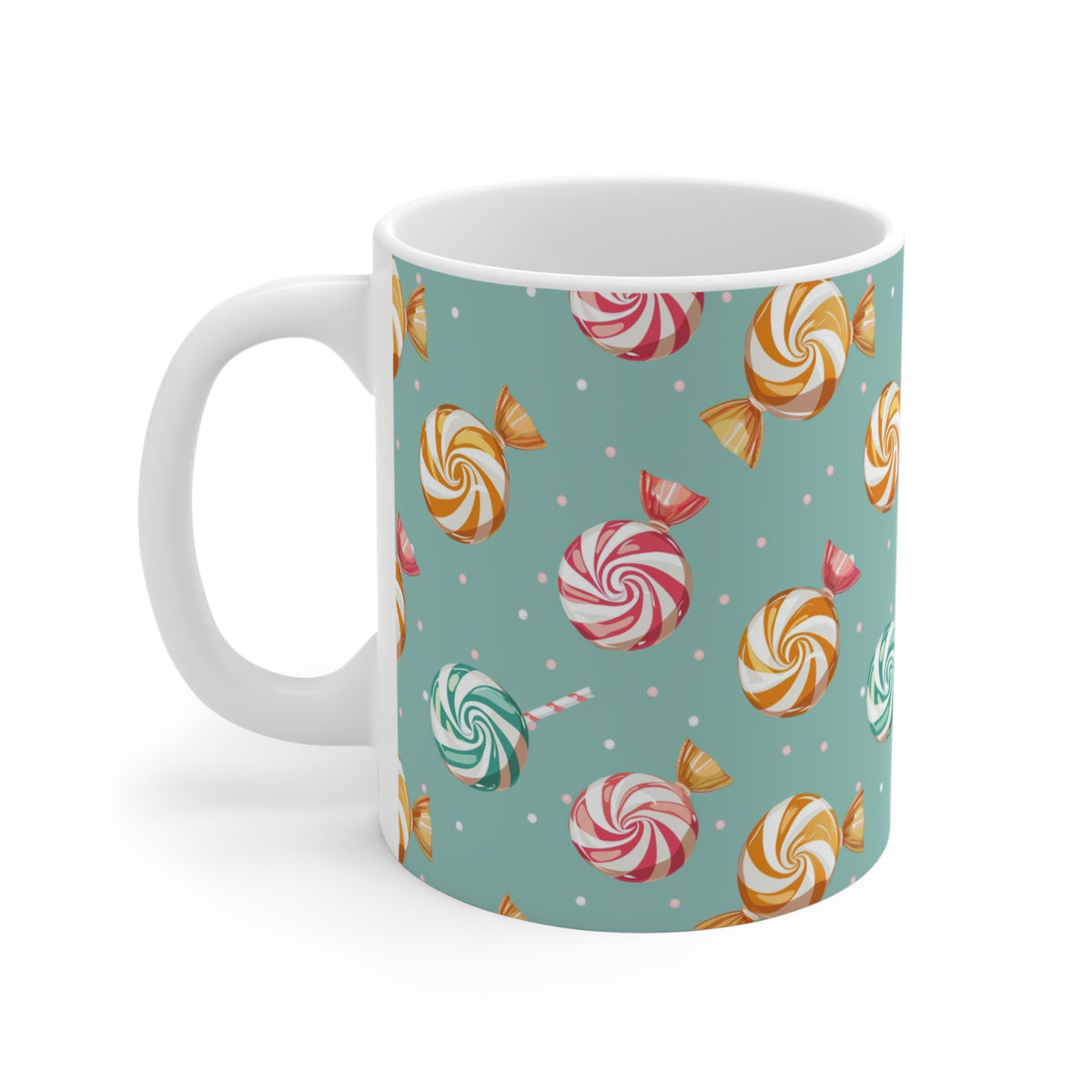 Colorful All-Over Candy Theme Coffee Mug Fun Ceramic Drinkware 018