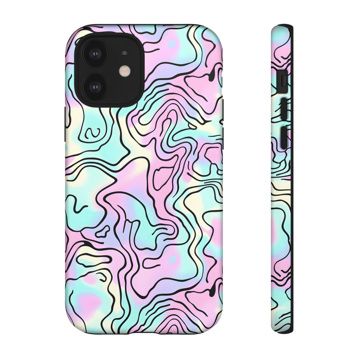 Abstract Pastel Waves and Wavy Lines Phone Case – Elegant and Modern Phone Cover