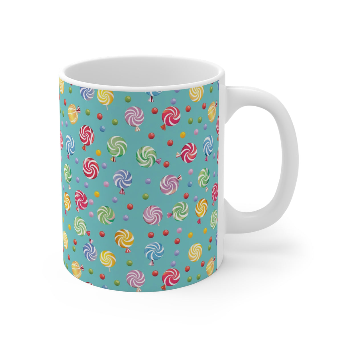 Colorful All-Over Candy Theme Coffee Mug Fun Ceramic Drinkware 262