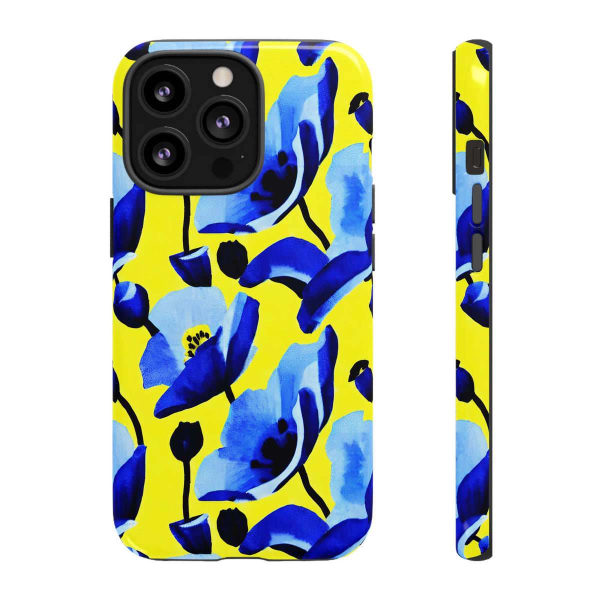 Vibrant Blue Floral Phone Case – A Perfect Fusion of Style and Protection