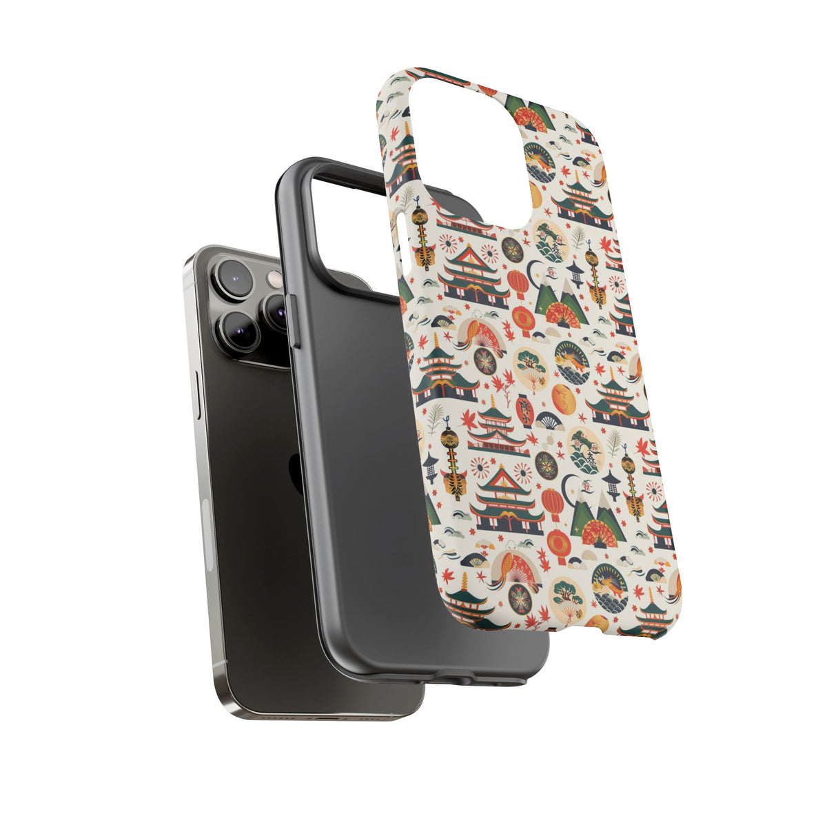 Japanese Pattern Phone Case – Elegant & Timeless Design for Your Phone 068