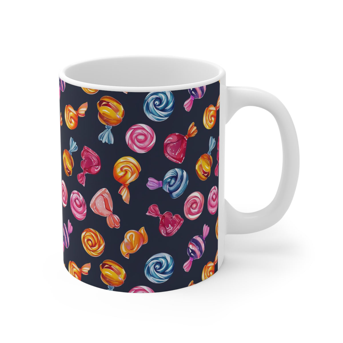 Colorful All-Over Candy Theme Coffee Mug Fun Ceramic Drinkware 387