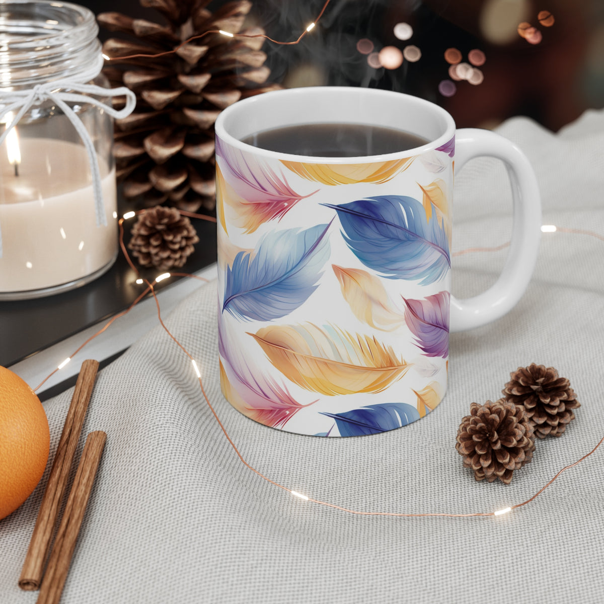 Various Watercolor Design All Over Coffee Mug – Unique Artistic Ceramic Coffee Cup 15