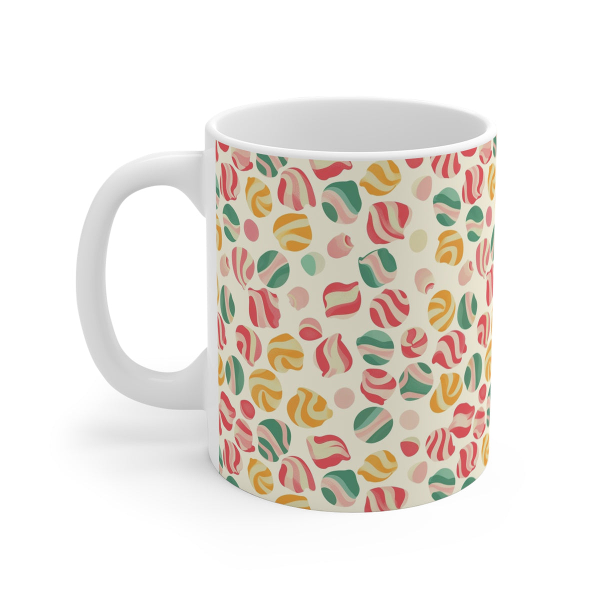 Colorful All-Over Candy Theme Coffee Mug Fun Ceramic Drinkware 084