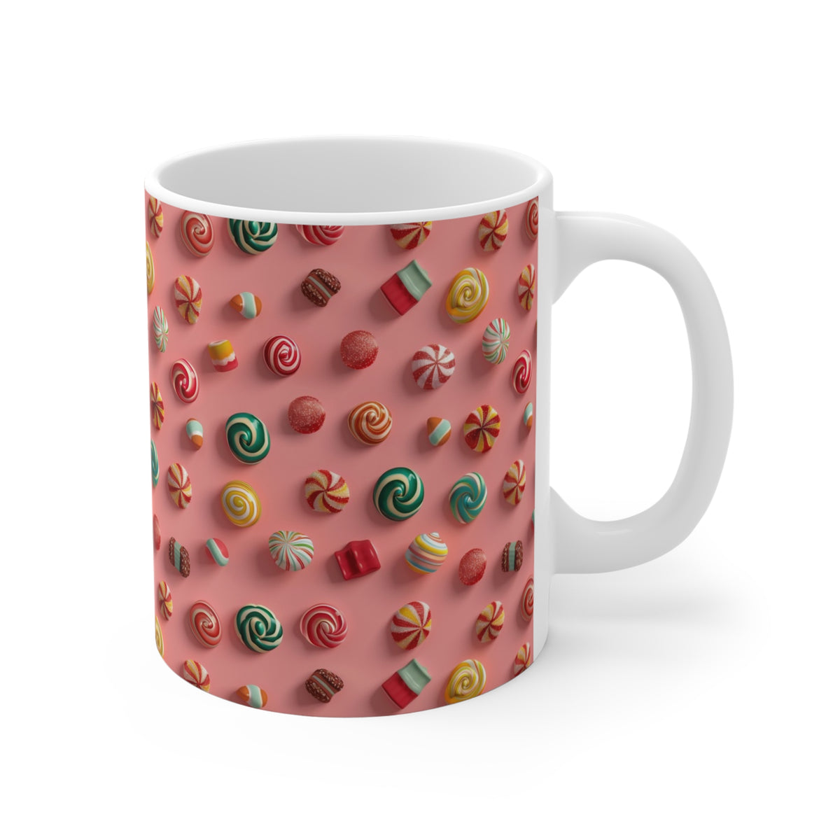 Colorful All-Over Candy Theme Coffee Mug Fun Ceramic Drinkware 038