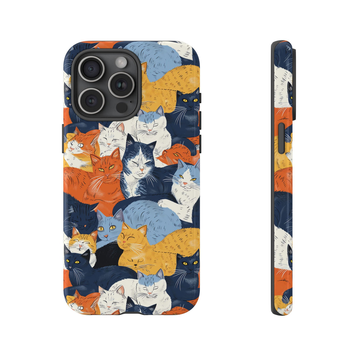 Seamless Cat Pattern Design Phone Case – Playful and Stylish Cat-Themed Phone Cover