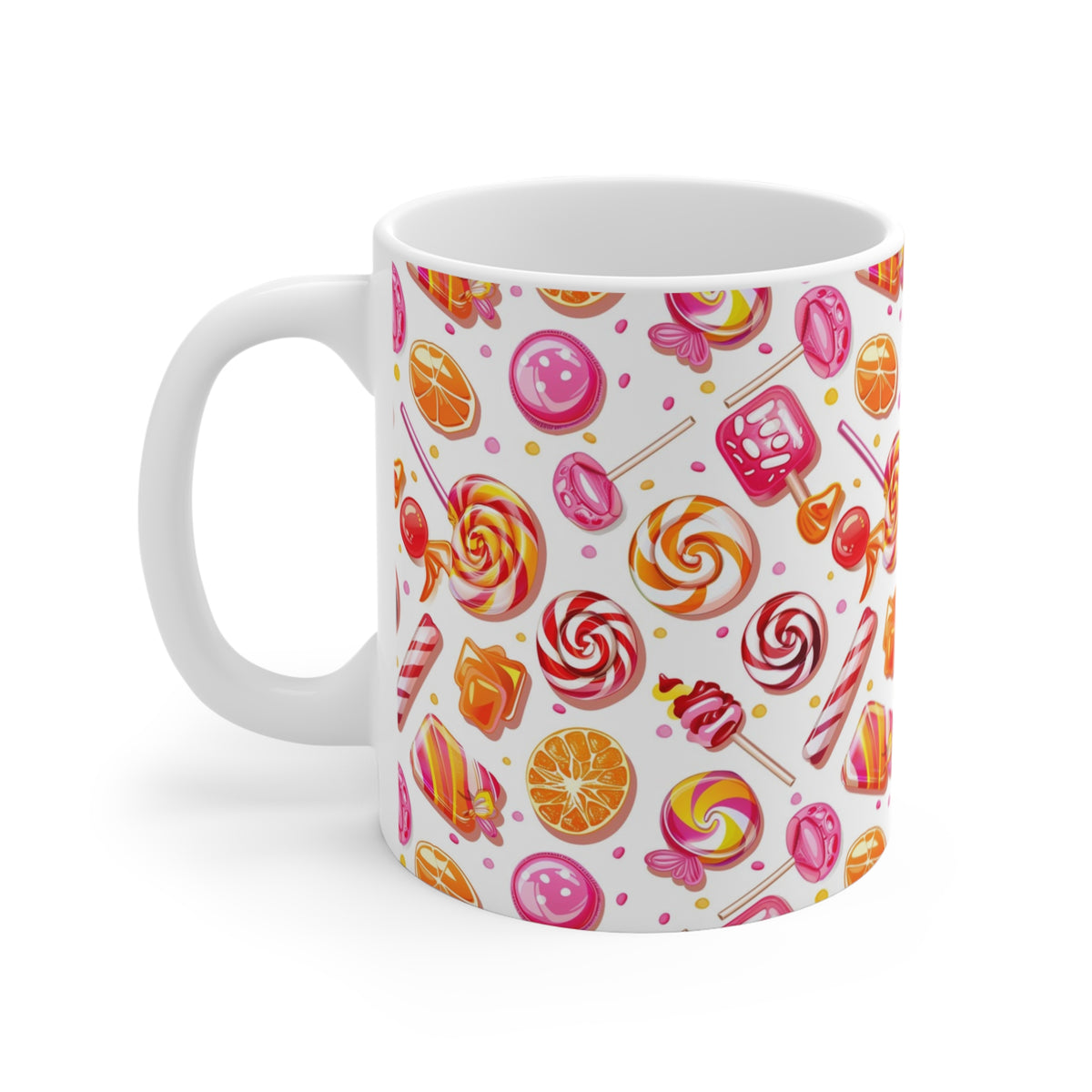 Colorful All-Over Candy Theme Coffee Mug Fun Ceramic Drinkware 128