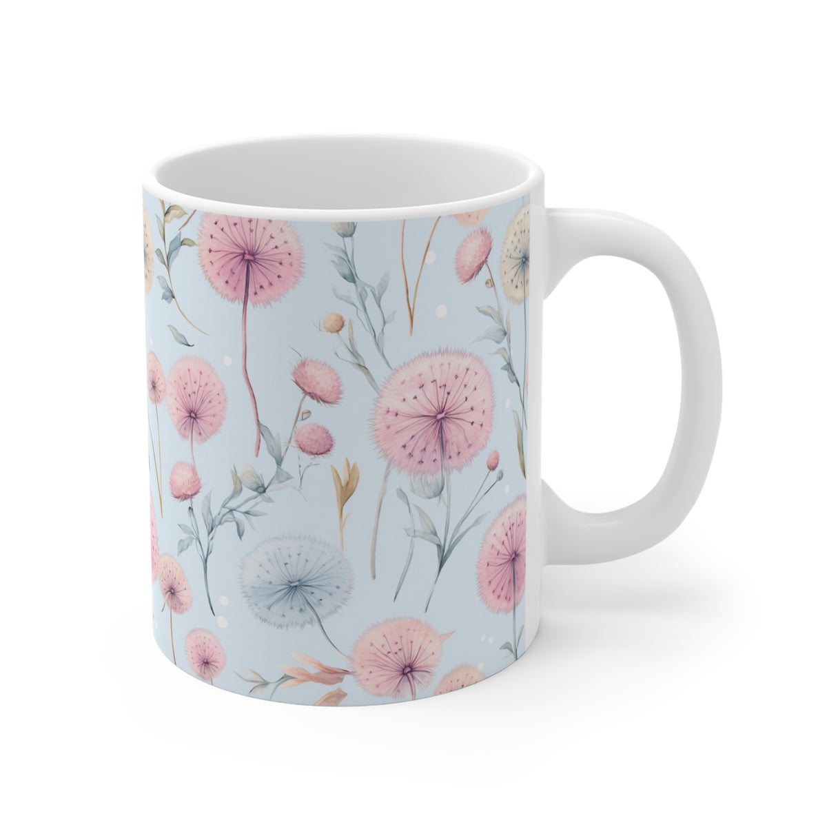 Pastel Dandelion Pattern Coffee Cup-Floral Ceramic Mug for Tea and Coffee  (4)