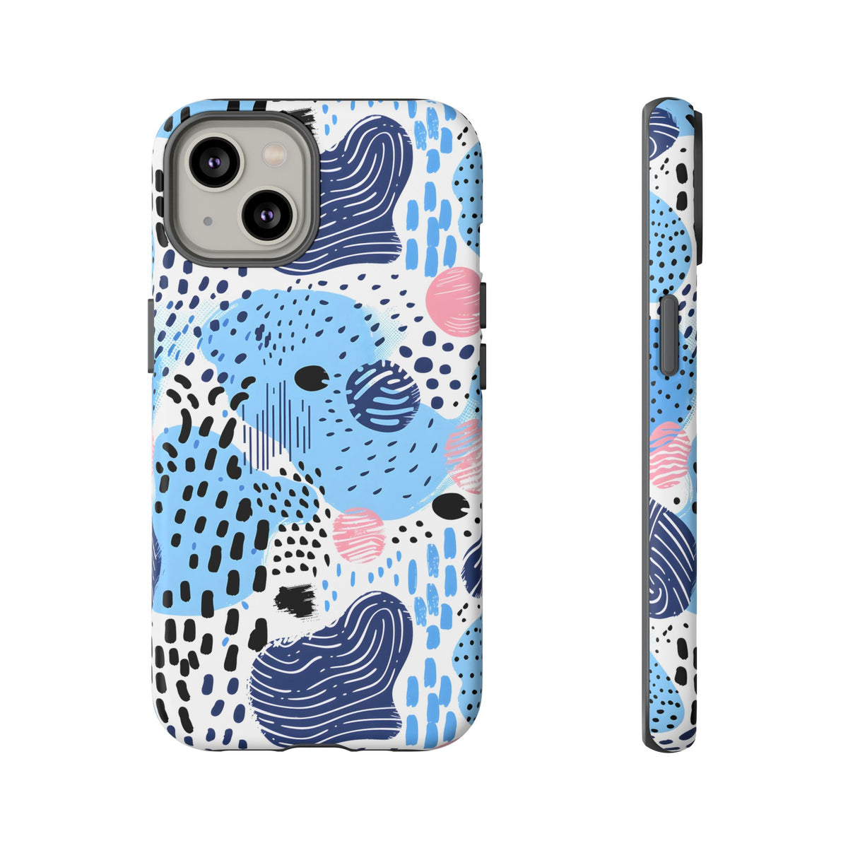 Abstract Baby Blue Memphis Design Phone Case – Sleek and Contemporary Artistry 3