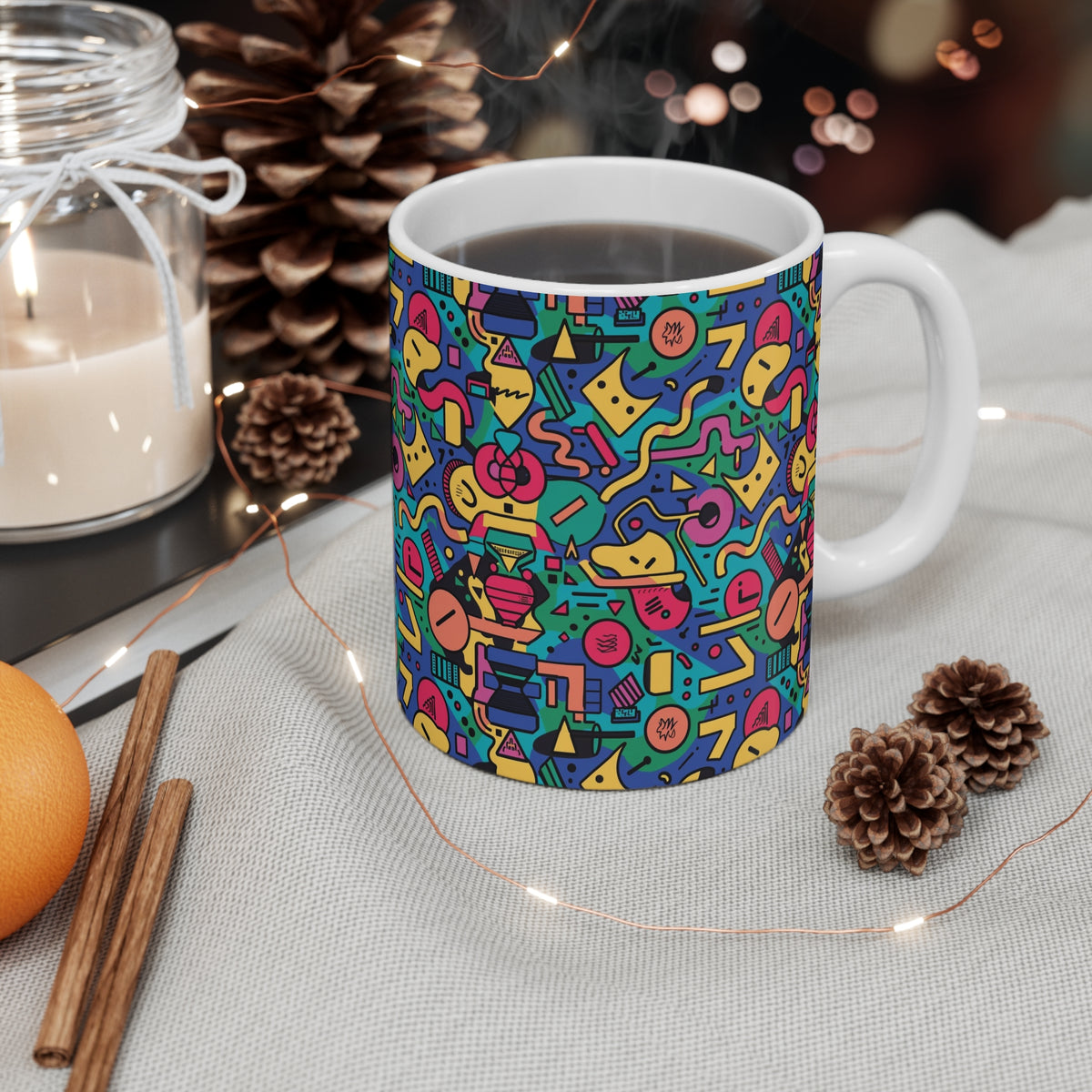 90s Retro Coffee Mug - Full Wrap Design 487