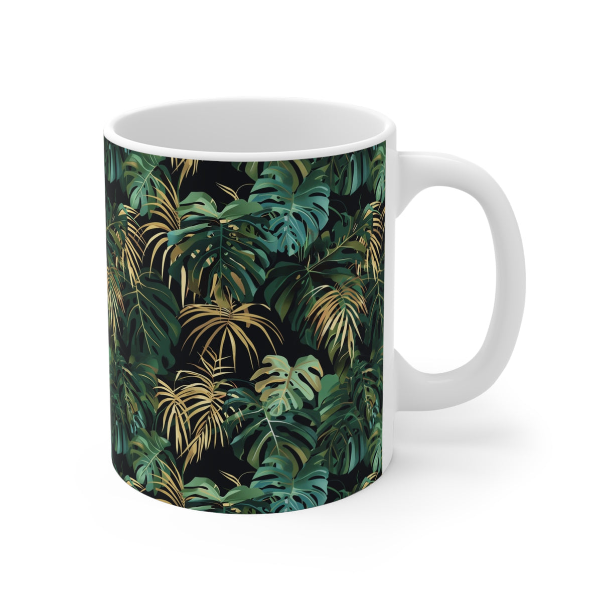 Endless Forest Pattern Coffee Mug - Nature-Inspired Ceramic Drinkware 002