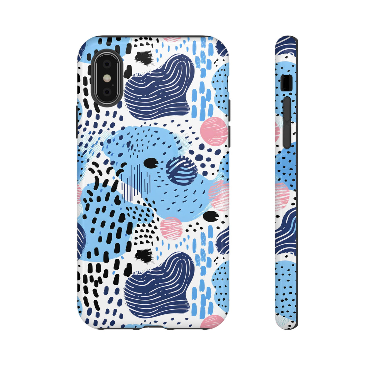 Abstract Baby Blue Memphis Design Phone Case – Sleek and Contemporary Artistry 3