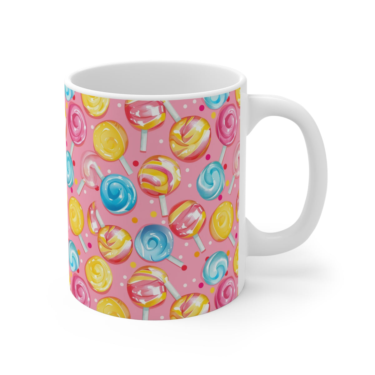 Colorful All-Over Candy Theme Coffee Mug Fun Ceramic Drinkware 296