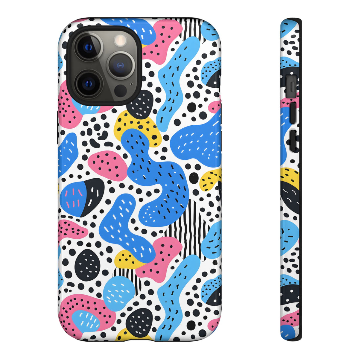 Abstract Baby Blue Memphis Design Phone Case – Sleek and Contemporary Artistry 2