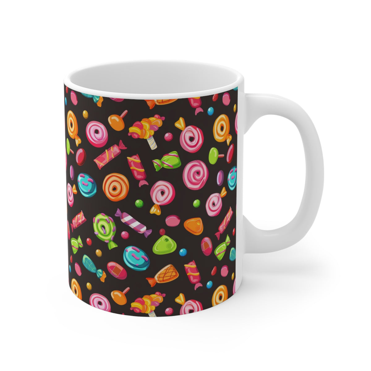 Colorful All-Over Candy Theme Coffee Mug Fun Ceramic Drinkware 027