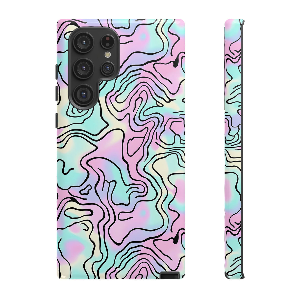 Abstract Pastel Waves and Wavy Lines Phone Case – Elegant and Modern Phone Cover