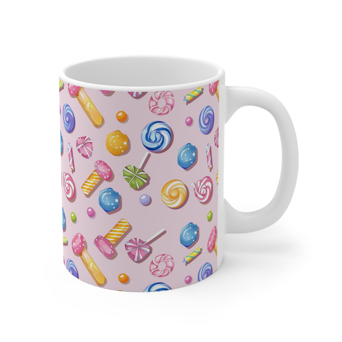 Colorful All-Over Candy Theme Coffee Mug Fun Ceramic Drinkware 405