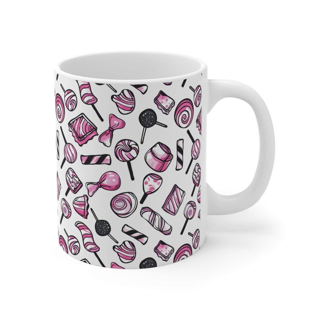 Colorful All-Over Candy Theme Coffee Mug Fun Ceramic Drinkware 125