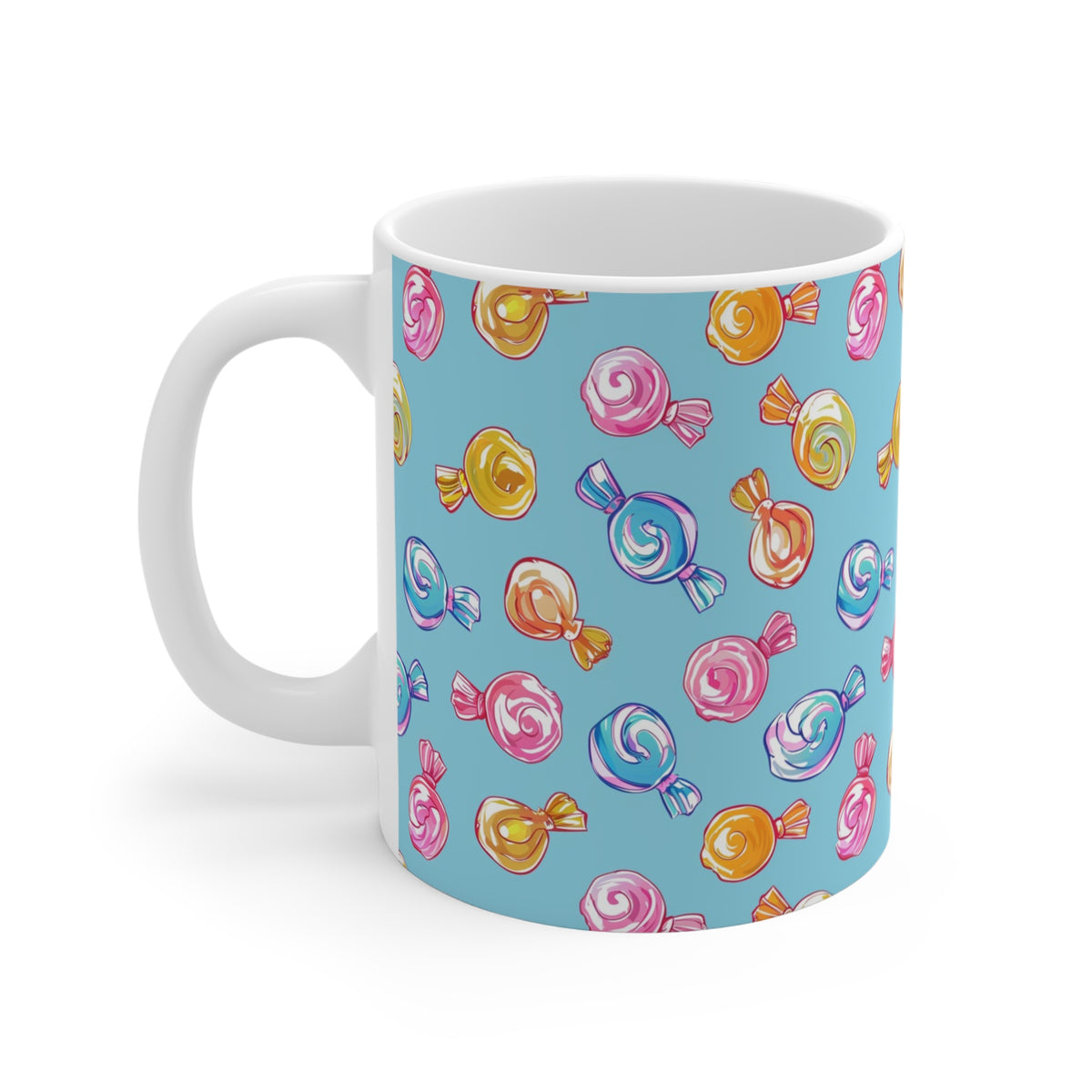 Colorful All-Over Candy Theme Coffee Mug Fun Ceramic Drinkware 256