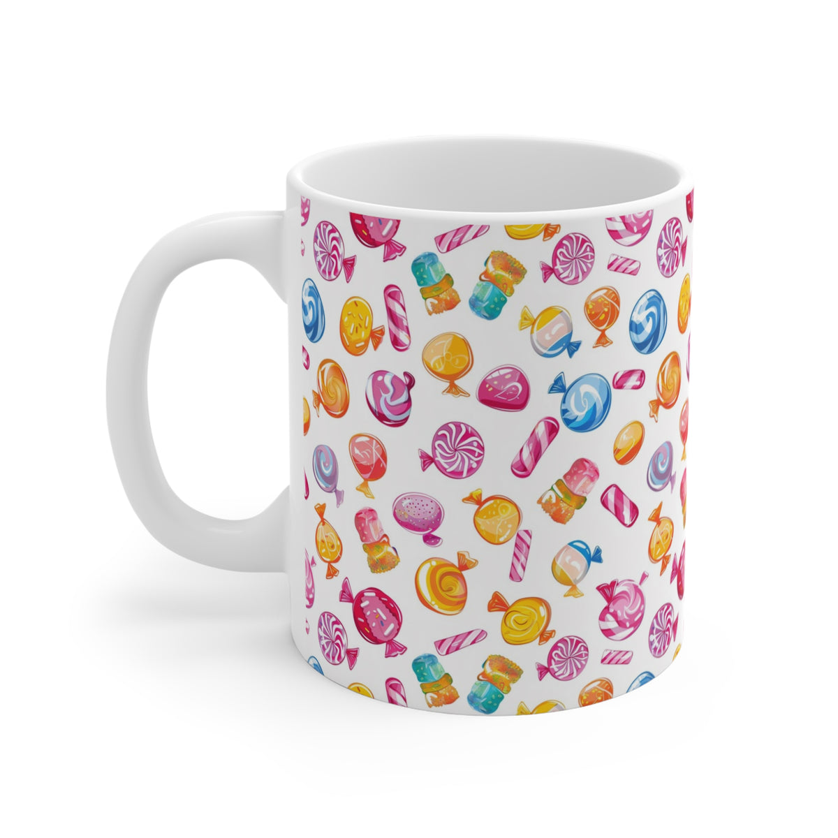 Colorful All-Over Candy Theme Coffee Mug Fun Ceramic Drinkware 134